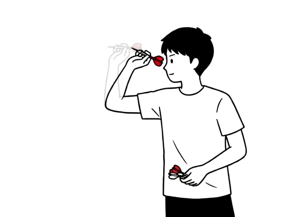 ダーツの投げ方:テイクバック