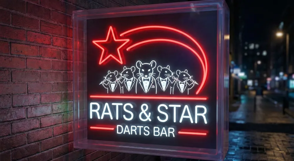 ダーツバーの外看板