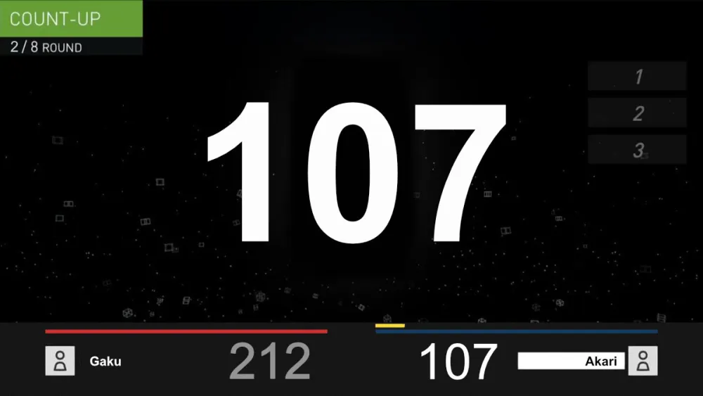 カウントアップ 2ラウンドめ