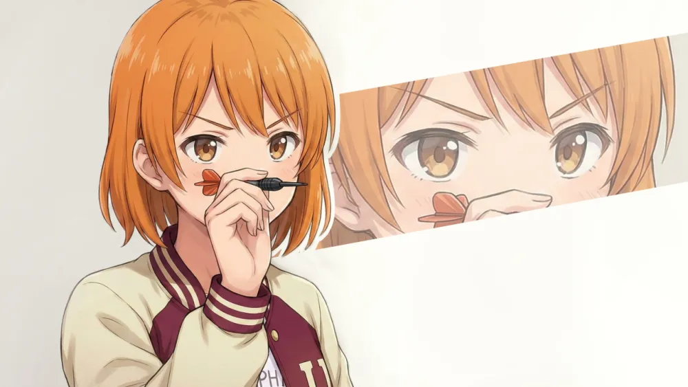 集中するアカリ