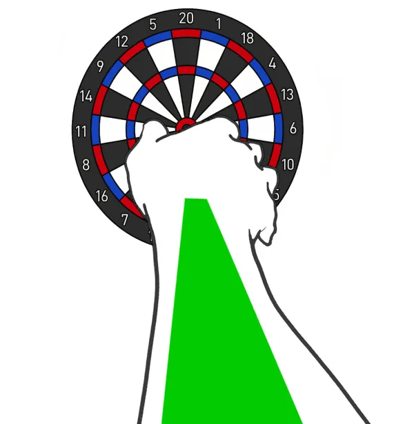 ボードまで真っ直ぐ手を伸ばせば、横ズレは少ない